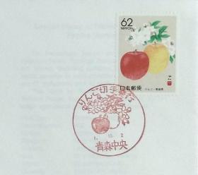 日本首日封：1989年日本地方邮政青森（東北-2）发行《苹果》首日封（NCC版）（盖“苹果·青森中央”纪念邮戳）N-5247