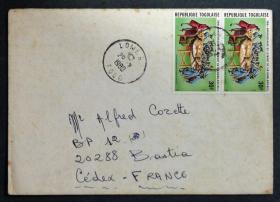 多哥实寄封：多哥寄法国国际实寄封（贴“罗兰·希尔爵士逝世100周年纪念（第二枚）2/4”邮票）