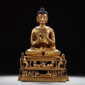 旧藏 克什米尔风格铜释迦牟尼像