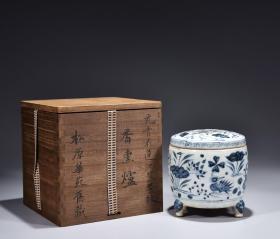 回流.元青花莲池鸳鸯纹香薰炉