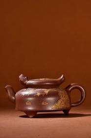 回流 紫砂 福如东海 寿比南山 精品茶壶。