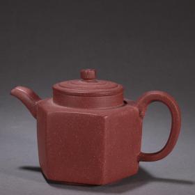 旧藏 徐友泉制老紫砂六方茶壶。