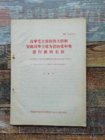 王效才：高举毛主席的伟大旗帜紧跟以华主席为首的党中央进行新的长征（自贡市1978年史料）
