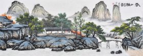 【纯手绘字画】当代实力派画家周老师精品力作水墨山水画作品《春山雅韵》小六尺（177 X 69CM）SS5713