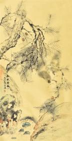 【河南美术家协会会员】许老师 花鸟画《松林野趣》 收藏推荐 保真手绘gh03376