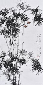 【纯手绘国画】水墨花鸟画竹子《虚怀若谷》HN16670吴老师毕业于中央美院，现为北京画院名家工作室画家，江苏省美协会员。