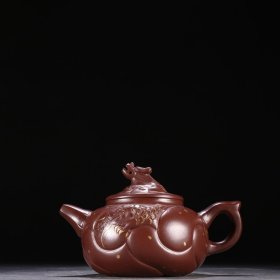 u郝彤彤款 紫砂点金鱼化龙茶壶