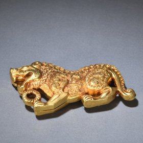 旧藏 铜鎏金“文成将军令”虎符