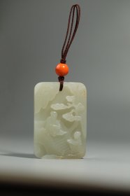清·和田白玉籽料人物故事玉牌