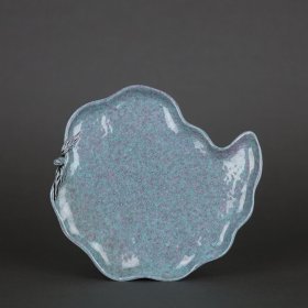 c清代 炉钧釉树叶形笔舔