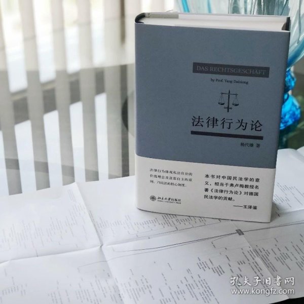 法律行为论 王泽鉴作序推荐 杨代雄 基于《民法典》研究法律行为