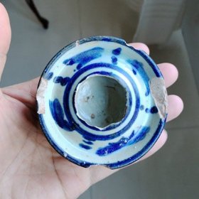 清代老青花水盂水浮司南