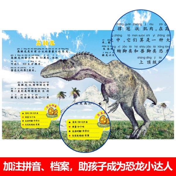 恐龙大百科（共12册）三叠纪+侏罗纪+白垩纪+肉食植物恐龙+敏捷奇特恐龙 3-6岁幼儿版彩图注音绘本