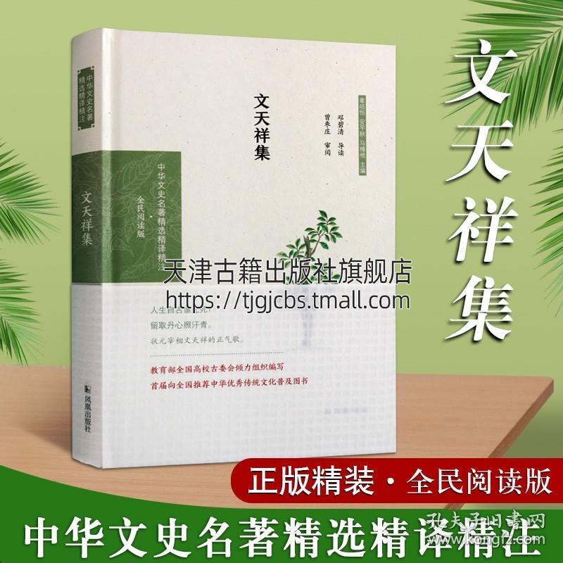 文天祥集 中华文史名著精选精译精注 全民阅读版邓碧清导读 国学古籍普及读物宋诗诗词古典散文中国散文文学史版本 正版凤凰出版社