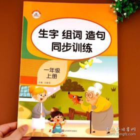 生字组词造句同步训练上册小学语文一年级人教版专项组合训练看拼音写词语生字注音拼读组词造句配套资料上学期强化练习册同步练习题荣恒