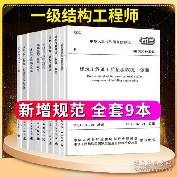 2021年注册一级注册结构工程师新增规范9本套装 专业考试标准混凝土钢结构木砌体高耸建筑地基工程施工质量验收基桩检测技术