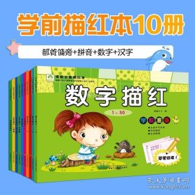 正版书籍全10册幼小衔接幼儿园教材拼音声母韵母汉字笔顺偏旁数字算式描红本爱德少儿学前描红本3-5-6岁幼升小中大班儿童识字书练字帖