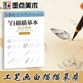 正版书籍中国画白描零基础入门墨点美术工笔画描摹本线描画册花卉植物工笔画底稿白描画稿国画临摹画册