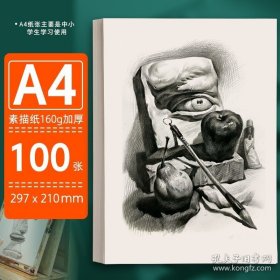 正版书籍墨点美术素描纸A4美术生专用加厚160g素描绘画专用纸100张画画白纸a4学生用初学者儿童速写纸初学者绘画铅画纸学生美术纸