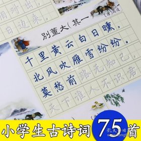 正版书籍小学生古诗词75首唐诗宋词初学者儿童1-6年级硬笔书法速成练字板反复使用墨点荆霄鹏正楷练字帖小学生古诗楷书字帖