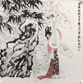 蔡超《未弹曲调先有情》上海嘉定人，中国艺术研究院中国画院研究员、南昌大学书画艺术研究院院长、南昌工程学院人文艺术学院名誉院长、江西书画院名誉院长、中国画学会常务理事。曾任中国美术家协会理事、中国美术家协会中国画艺术委员会委员、中国美术家协会江西创作中心主任等，在省内外多所画院任名誉院长，获国家有突出贡献优秀中青年专家称号，全国“五一劳动奖章”获得者，全国文化系统先进工作者。