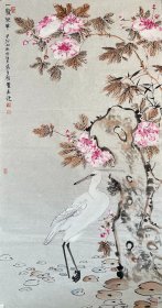 贾广健《一路荣华》别名大涵，1964年1月生，河北永清人，1995年6月加入中国共产党，1984年9月参加工作，全日制研究生学历，文学硕士，教授，中国美术家协会会员 ，中国国家画院教授，国家一级画家。贾广健曾获天津市文艺新星；天津市鲁迅文艺奖。现任中国传媒大学中国画研究院副院长 、中国工笔画学会副会长、 中国美术家协会第十届理事会副主席。