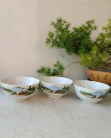 景德镇小茶碗，“把粮食卖给国家”小茶碗，建国初小茶碗-41952121