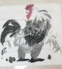 著名画家傅明和谢毅大鸡图，来自画家本人