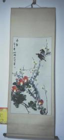 著名花鸟画画家吴晓光精绘国画《冬韵》立轴一幅，原装原裱