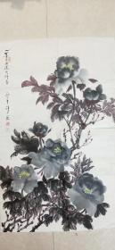 知名书画家许大慈丙子年（1996）精绘国画《墨玉出姿分外香》