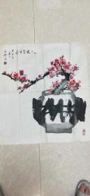 著名画家玉琦甲申年（2004）精绘国画《暖室生香》