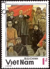 念椿萱 越南邮票1502 8442列宁向布尔什维克演讲1盾盖销票