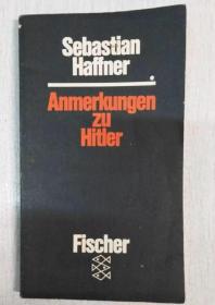 德文原版 哈夫纳的希特勒研究 Anmerkungen zu Hitler