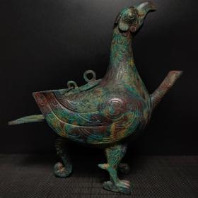 战国青铜——长嘴鸟壶
