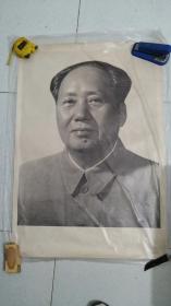 毛泽东同志像，二开宣传画。