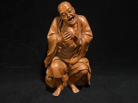 中国工艺美术大师王笃芳黄杨木雕 罗汉.