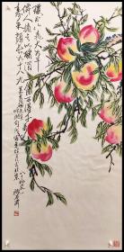 中国名人书画家研究院院长，师从著名画师娄师白，以画寿桃见长【姚有济】寿桃