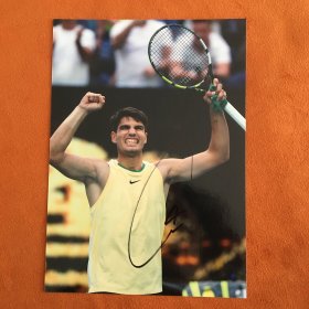 卡洛斯·阿尔卡拉斯（Carlos Alcaraz）签名照片 7寸 西班牙网球运动员 2024X