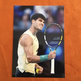 卡洛斯·阿尔卡拉斯（Carlos Alcaraz）签名照片 7寸 西班牙网球运动员 2024F