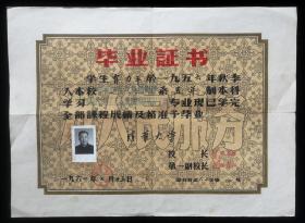 1961年清华大学毕业证