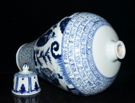 元代波斯文青花周亚夫人物故事梅瓶