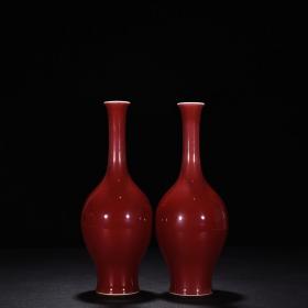 清雍正霁红釉柳叶瓶
