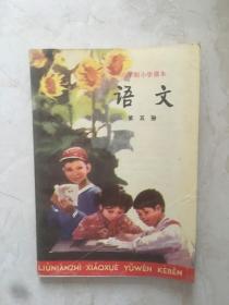 六年制小学课本：语文（第五册，库存新书无笔迹，封面有折痕）（91889）