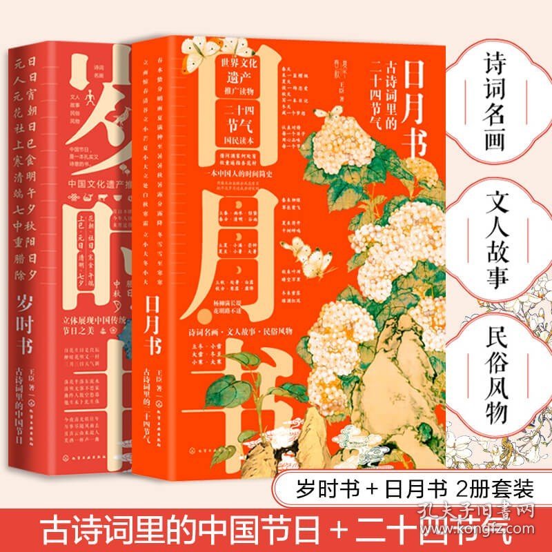 2册 岁时书 古诗词里的中国节日+日月书 古诗词里的二十四节气 王臣 中国传统文化遗产推广读物文人故事民俗古典诗词名画赏析书籍