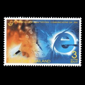 泰国邮票2006年通信日时钟写信互联网邮票1全新外国促销收藏寄信T