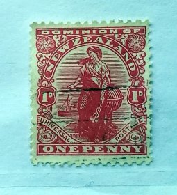 新西兰邮票人物中早期雕刻版1枚  外国邮票信销票
