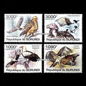非洲布隆迪邮票 2011年 鸟类动物猛禽鹰秃鹫 4全