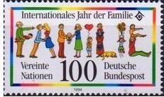 德国邮票 1994年 国际家庭年 儿童 父母 1全新原胶全品