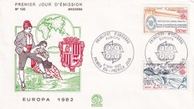 GB 法属安道尔邮票 1982 欧罗巴 历史事件 首日封 品相如图