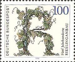 联邦德国邮票 1990年 德国酿造葡萄酒500周年 莱茵葡萄酒 1全新